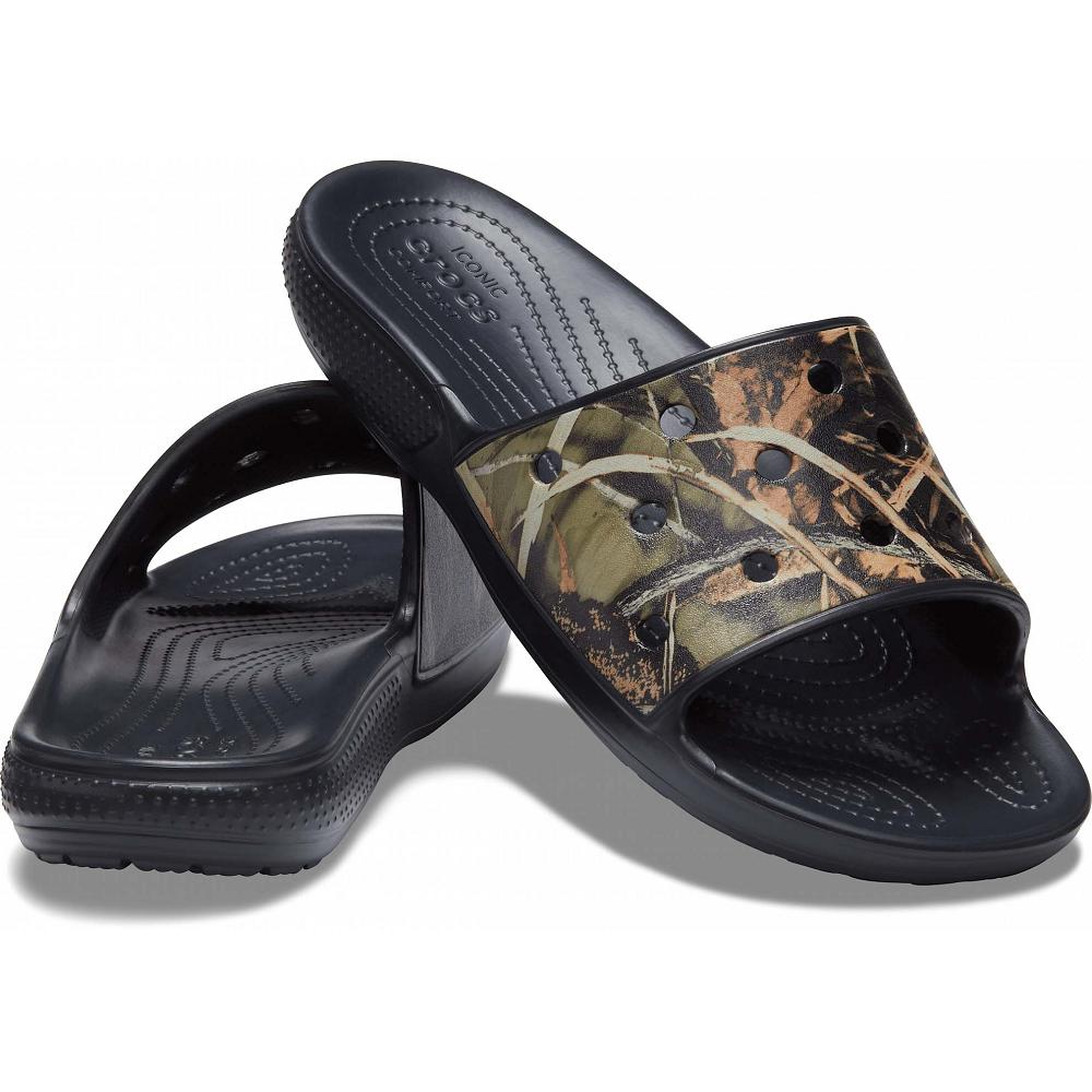 Black Women's Crocs Classic Realtree® Slides | NZ 0614HAPK